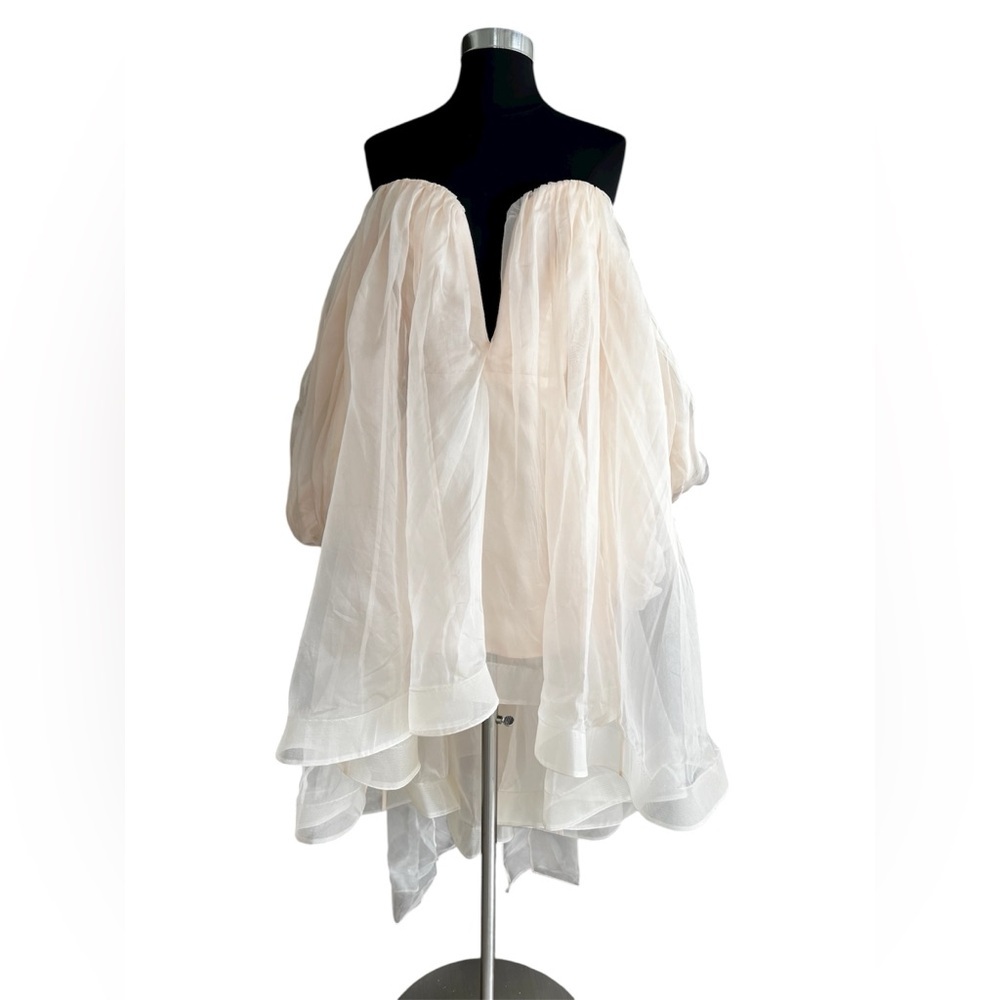 ZIMMERMANN Crush Pink Strapless gathered silk-organza Mini Dress AU 0 (US 4) - Picture 5 of 12